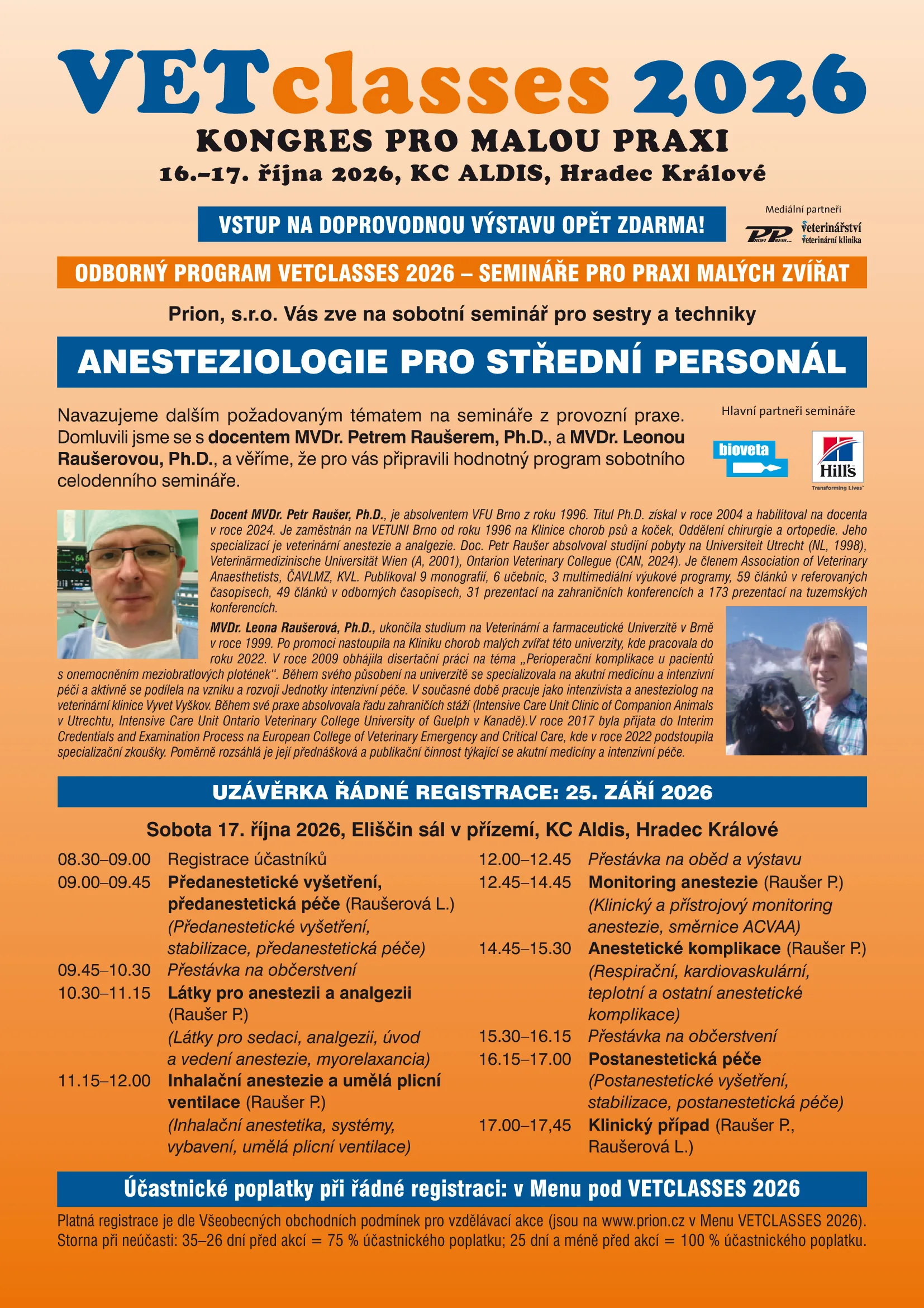 Program semináře Anesteziologie pro střední personál