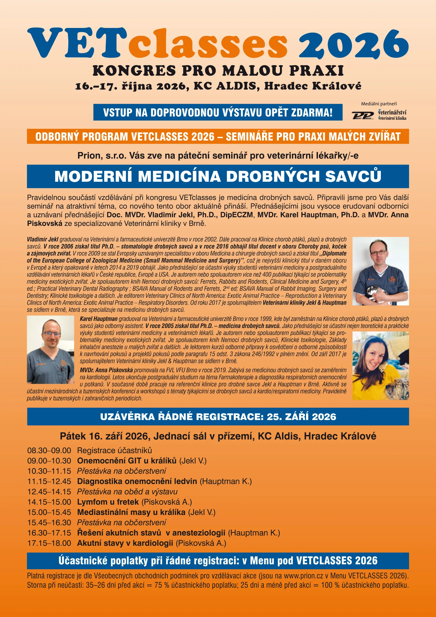 Program semináře Moderní medicína drobných savců